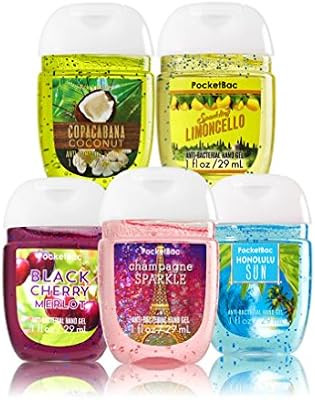 Bath and Body Works Anti-Bacterial Hand Gel 5-Pack PocketBac Sanitizers, Assorted Scents, 1 fl oz... | Amazon (US)