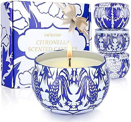 Laluztop Citronella Candles Outdoor and Indoor - 4.8 Ounce Scented Candles Pure Soy Wax Portable ... | Amazon (US)