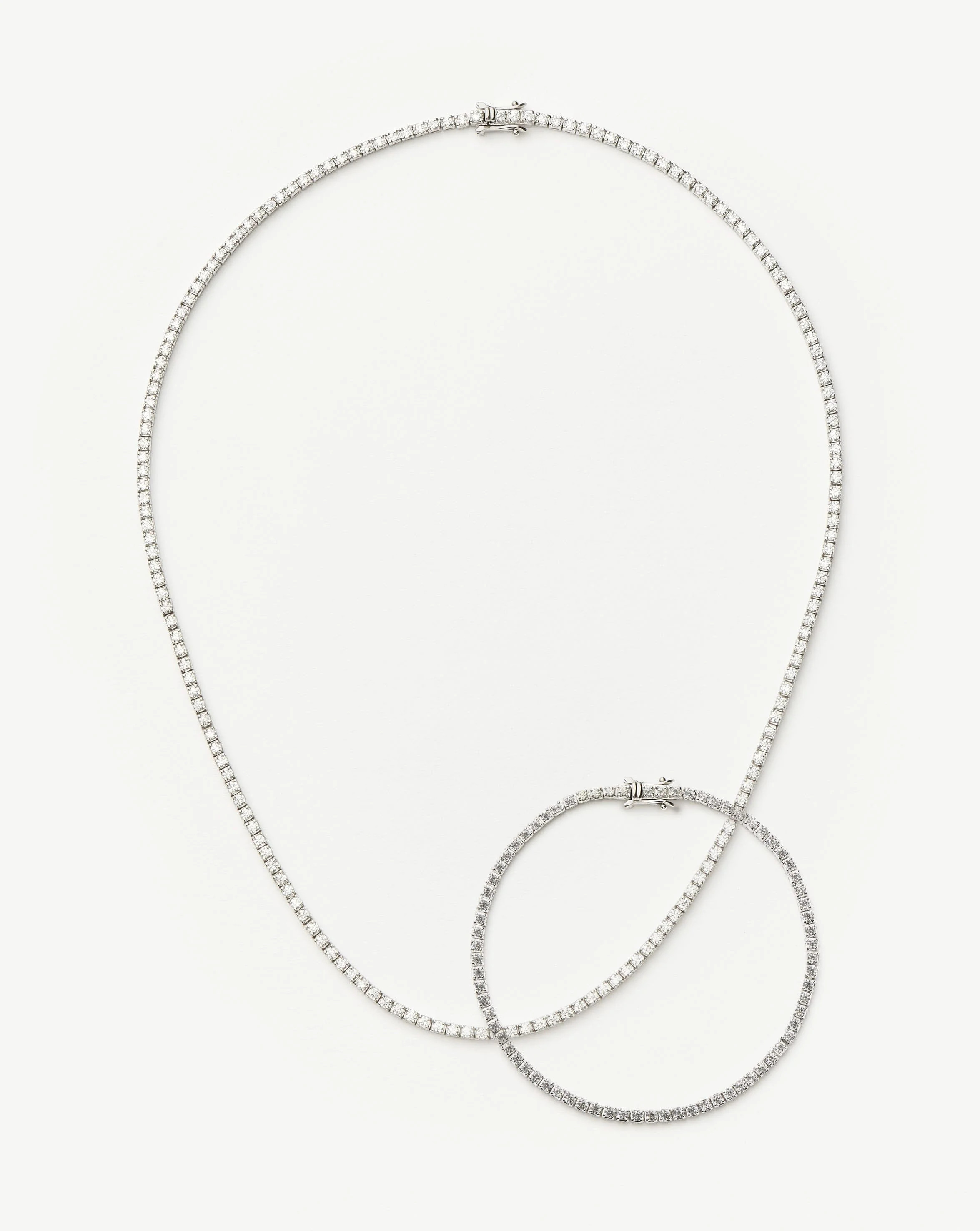 Classic Tennis Necklace & Bracelet Set | Sterling Silver Cubic Zirconia Mixed Jewelry Set | Missoma US