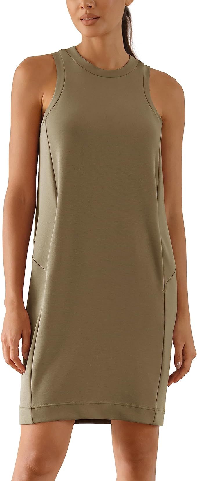 ODODOS Modal Soft Loose Tank Dress for Women Casual Summer Sleeveless Sundress with Kangaroo Pock... | Amazon (US)