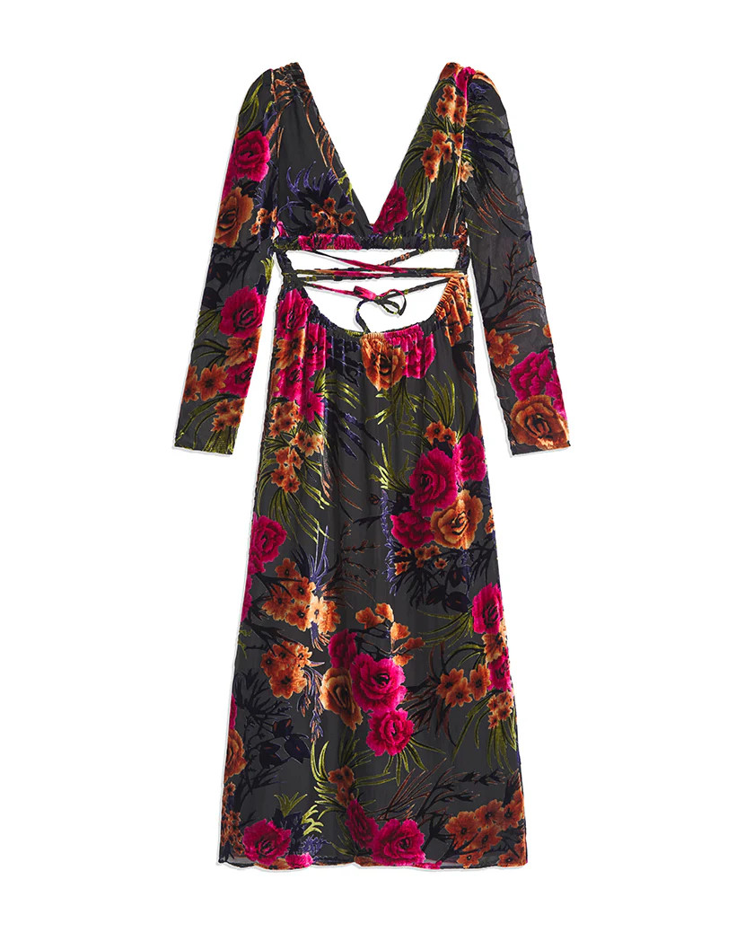 Cut Out Flocked Velvet Dress | We Wore What