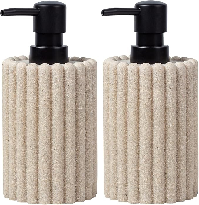 Soap Dispensers 350mL 11.84 OZ, 2 PCS Luxurious Hand Dish Lotion Shampoo Soap Dispenser Jar, Natu... | Amazon (US)