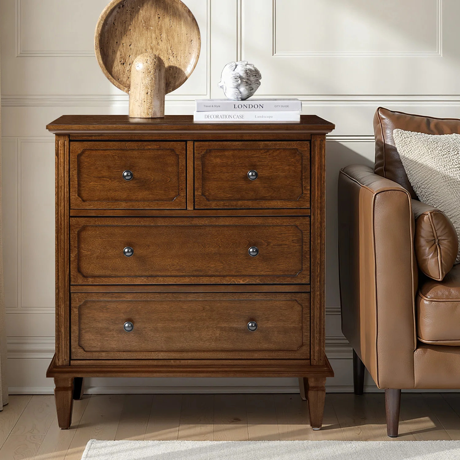 Amberlyn Transitional 4-Drawer Accent Chest with Built-In Divider Tray and Charging Station | Wayfair North America