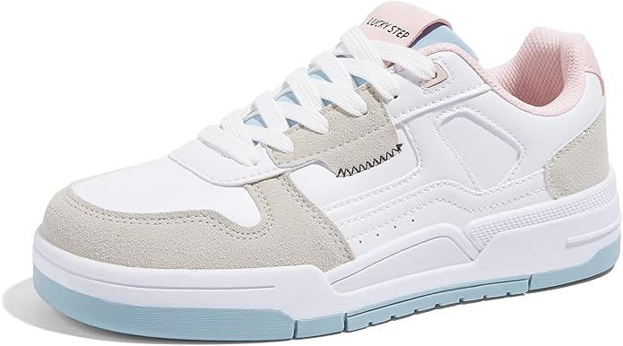 LUCKY STEP Women's Lace Up Fashion Casual Sneakers Low Top Walking Shoes Platform Comfort Non Sli... | Amazon (US)
