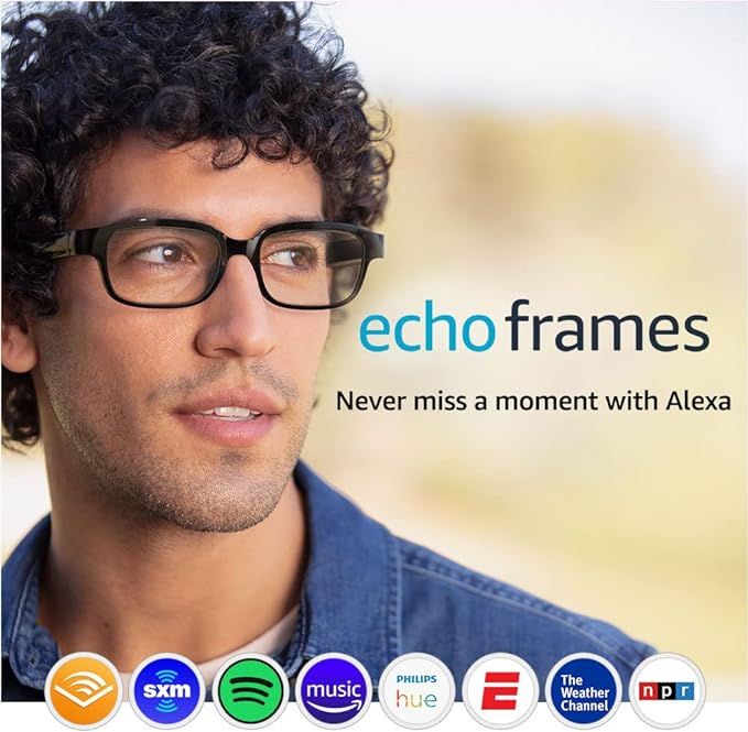 Echo Frames (2nd Gen) | Smart audio glasses with Alexa | Classic Black with prescription ready fr... | Amazon (US)