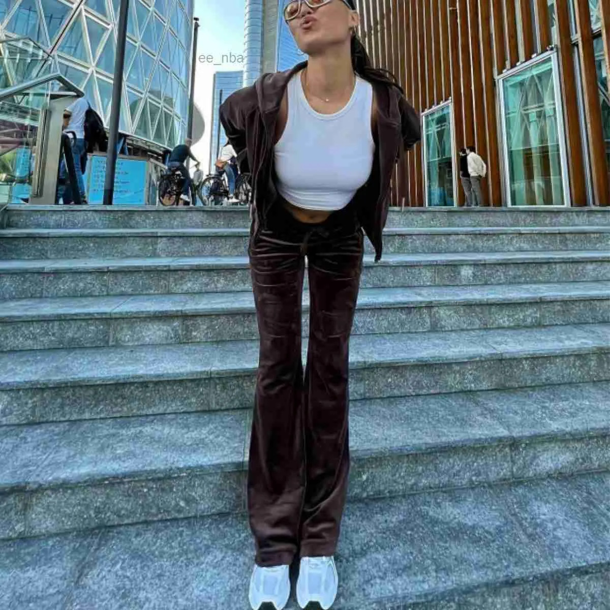 Save Big on Bulk Women's Pinstripe Pant Suit Juicy Tracksuit Fashion Set Women Juicy Designe... | DHGate