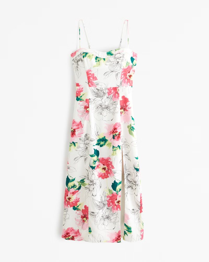 The A&F Camille Midi Dress | Abercrombie & Fitch (US)