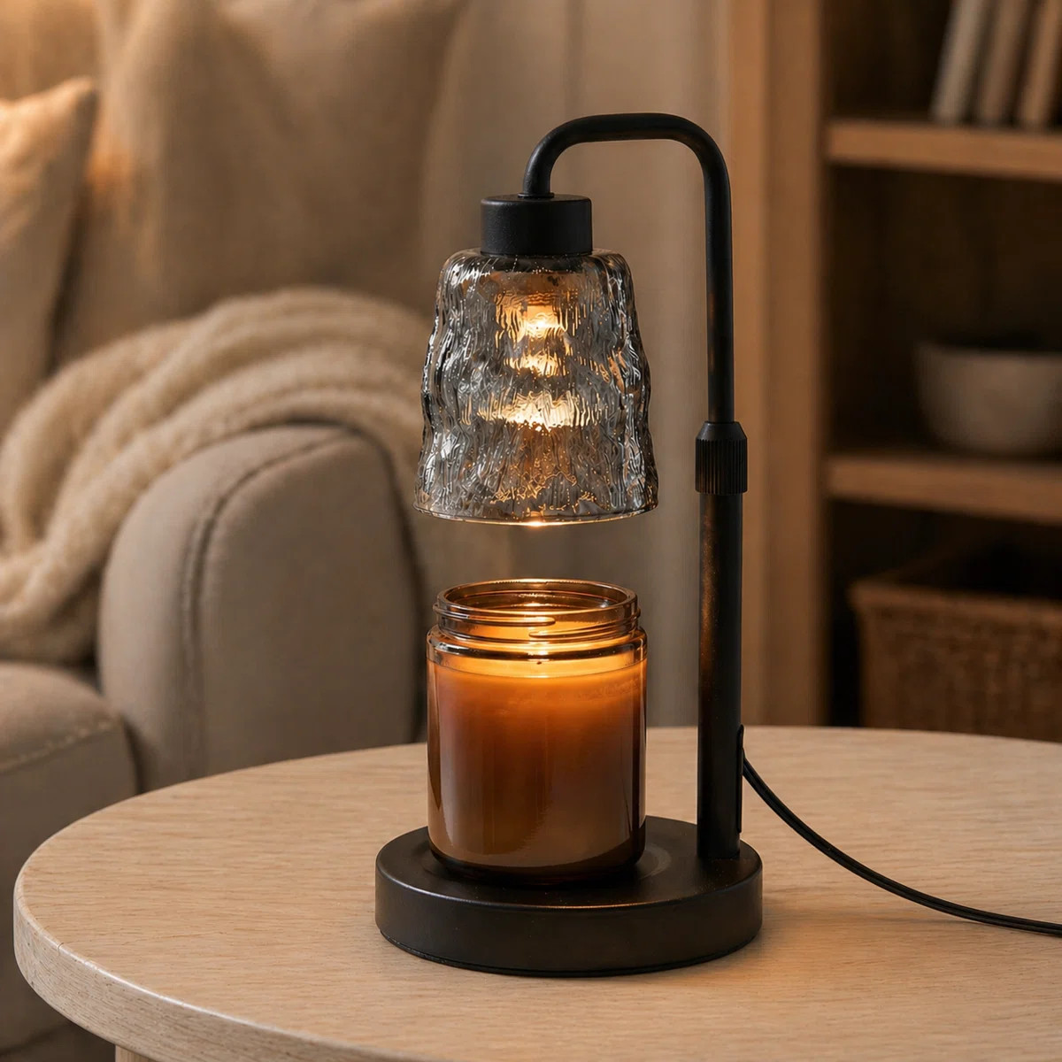 Matte Black Candle Warmer Lamp with Timer, Height Adjustable Dimmable Modern Wax Melts Warmer for... | Wayfair North America