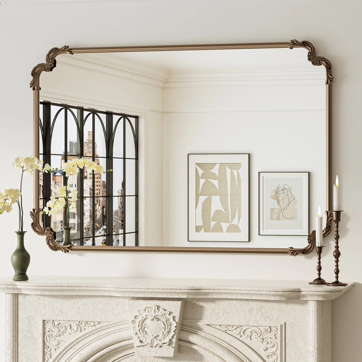 Genan Accent Mirror Scalloped Rectangle Wall Mirror | Wayfair North America
