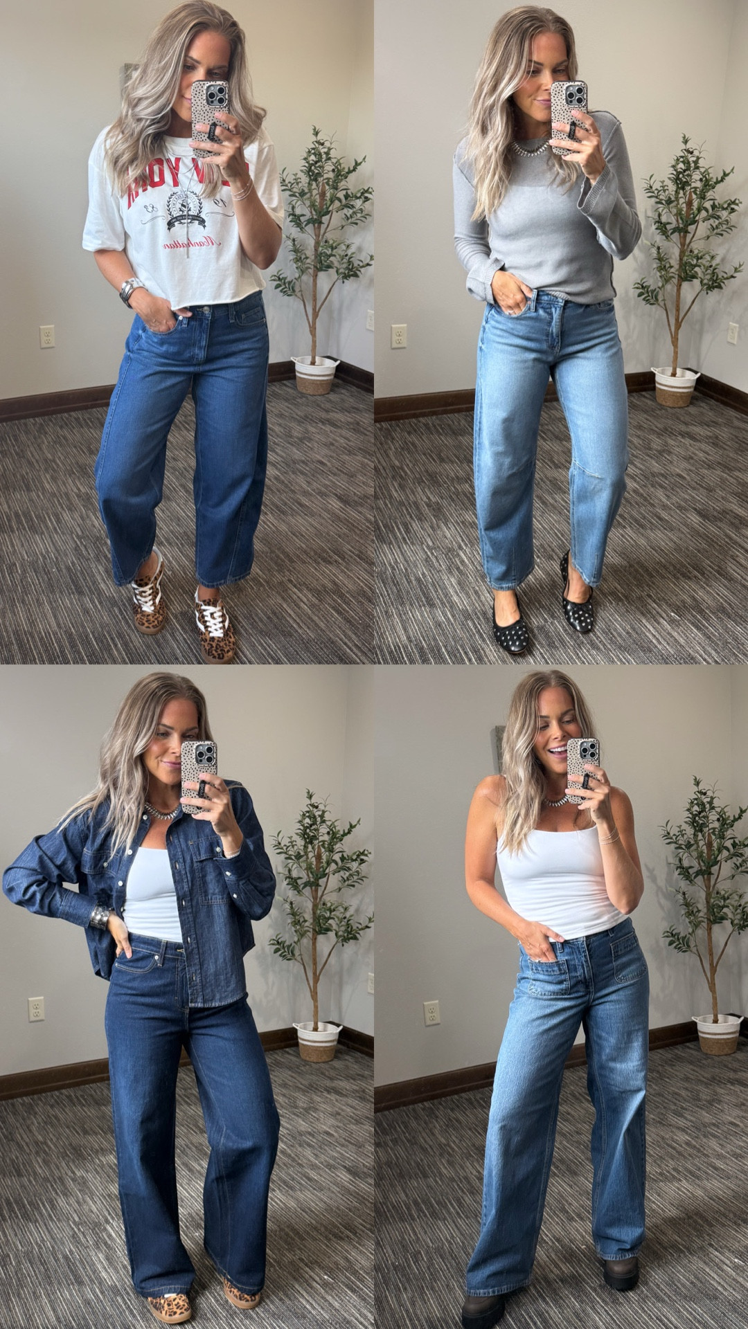 Size 4 in Sofia barrel jeans, rest are size 6. Medium camo jeans  

#LTKSeasonal #LTKFindsUnder50 #LTKStyleTip