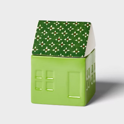 2 Wick Ceramic Lidded Apple Cinnamon Joy House Candle 14oz - Threshold™ | Target