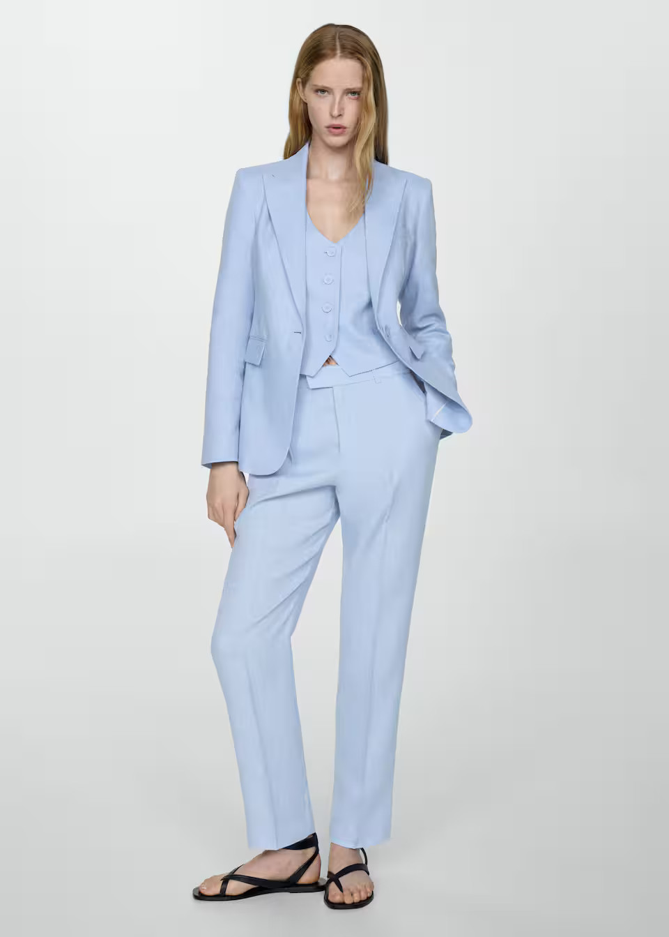 Blazer suit 100% linen -  Women | Mango United Kingdom | MANGO (UK)