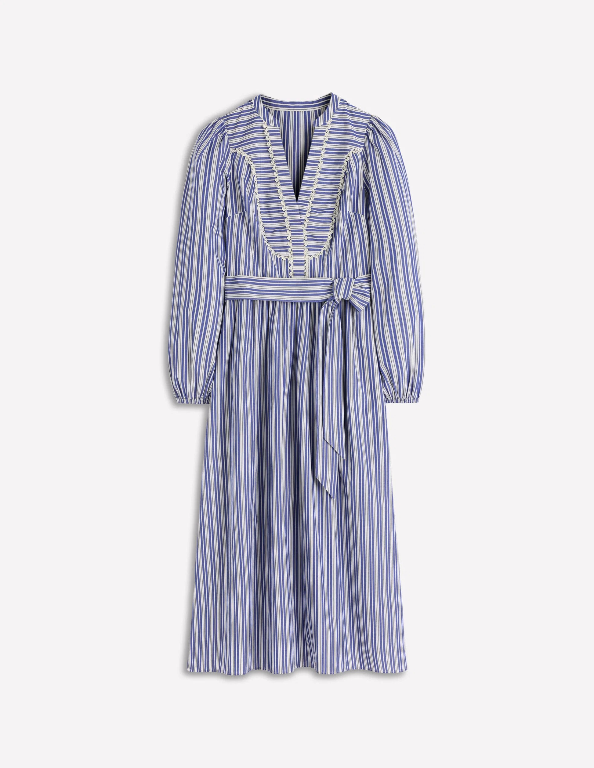 Cary Cotton Midi Dress-Bright Blue Varigated Stripe | Boden (US)