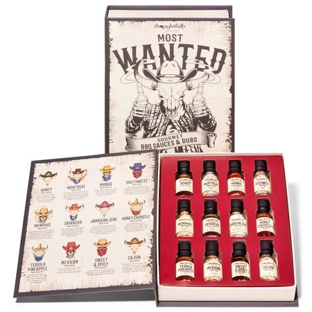 Thoughtfully Gourmet Wild Western-Themed Barbecue Sauce and Rubs Book Gift Set, Set of 12 | Walmart (US)