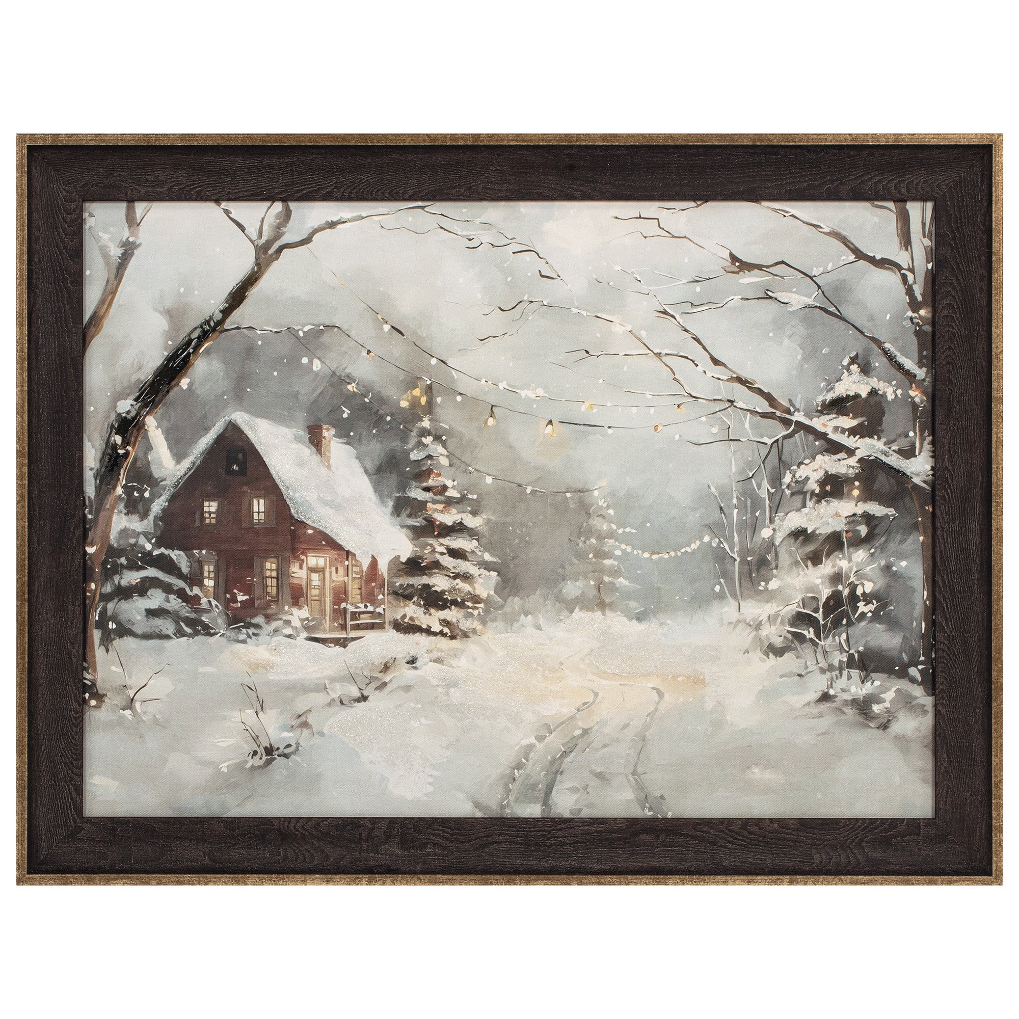 My Texas House Snowy On Christmas Framed Holiday Wall Art 24x18 | Walmart (US)
