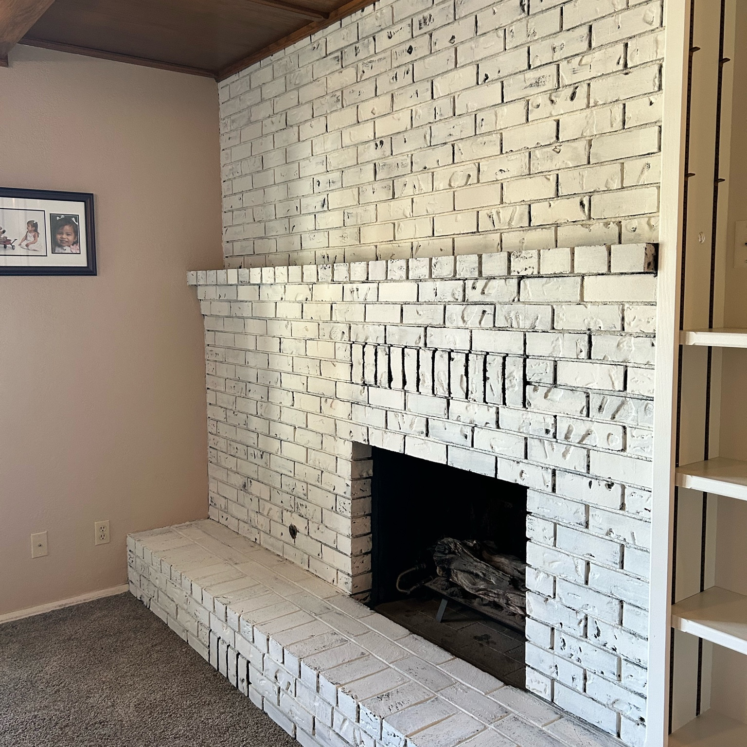 I transformed this brick fireplace with limewash! I am linking all the supplies I used for this fireplace makeover! #fireplace #diyproject #limewash 

#LTKHome #LTKFindsUnder50 #LTKFindsUnder100