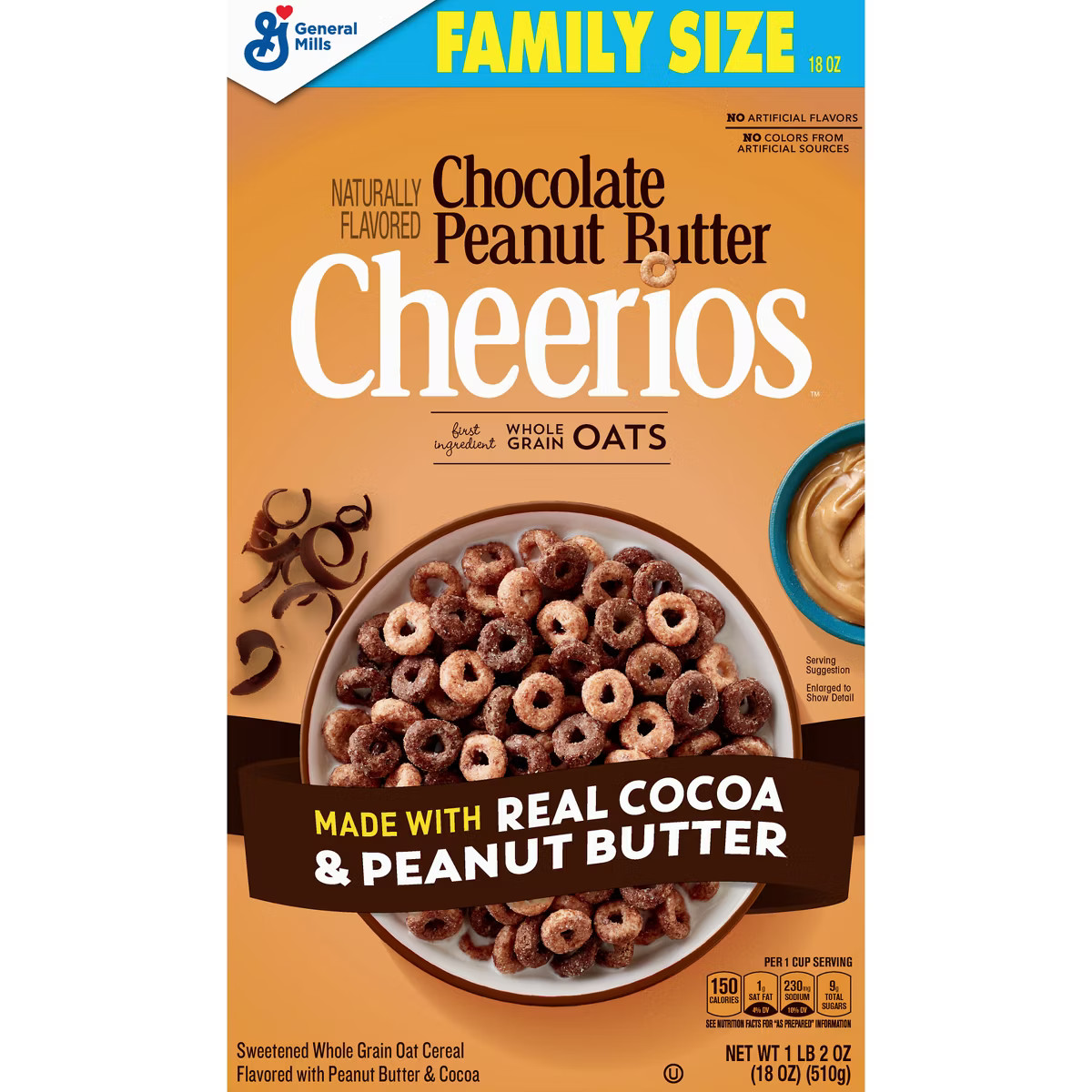 Cheerios Chocolate Peanut Butter Cereal Family Size - 18oz - General Mills | Target