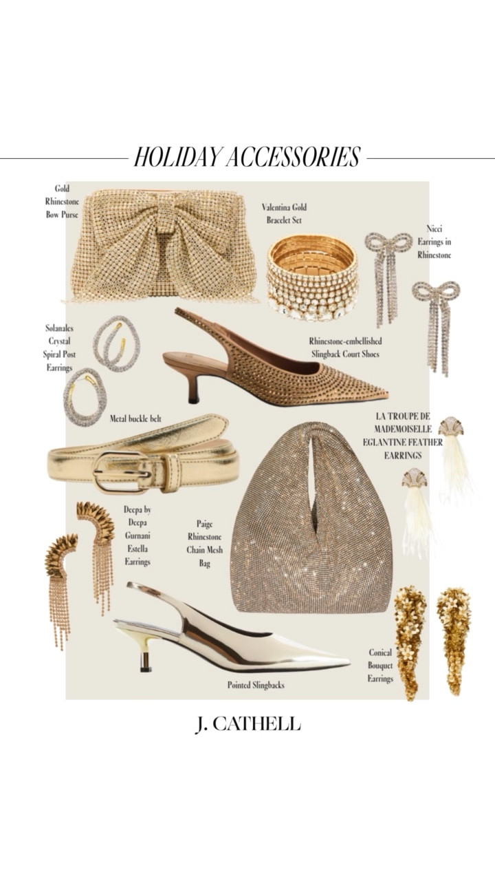 If you’re looking to jazz up your holiday basics, these holiday accessories are the easiest way to turn any outfit into a major moment. From metallic heels and jeweled bows to velvet clutches, statement earrings, and crystal-encrusted everything — these pieces add instant sparkle to every look.

Whether you’re styling a simple black dress or your favorite winter whites, these accessories will take you from family photos → cocktail parties → NYE with zero effort.
Everything is linked + shoppable on jcathell.com ✨🛍️

#HolidayAccessories #HolidayStyle #HolidayOutfits #HolidayPartyStyle #ChristmasStyle #NYEOutfit #HolidayWardrobe #HolidayFashion #StatementAccessories #JeweledAccessories #VelvetSeason #PartyStyle #JCathell

#LTKHoliday #LTKCyberWeek #LTKOver40