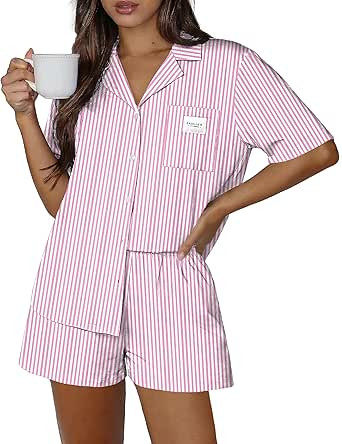 Ekouaer Two Piece Sets for Women Summer Y2K Shirt and Shorts Beach Vacation Cruise Outfits Travel... | Amazon (US)