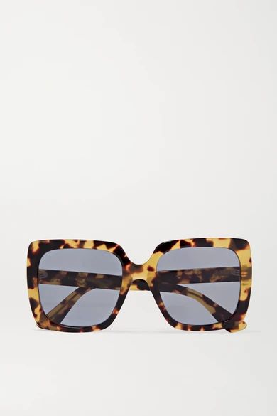 Oversized crystal-embellished square-frame tortoiseshell acetate sunglasses | NET-A-PORTER (UK & EU)