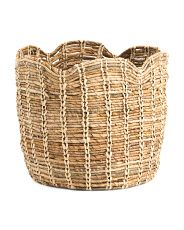 Large Scalloped Banana Raffia Round Basket | Marshalls