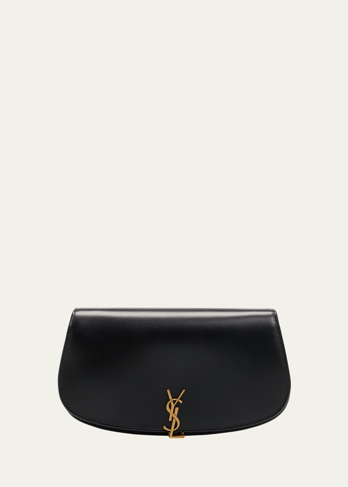 Saint Laurent Voltaire YSL Monogram Wallet on Chain in Grained Leather | Bergdorf Goodman