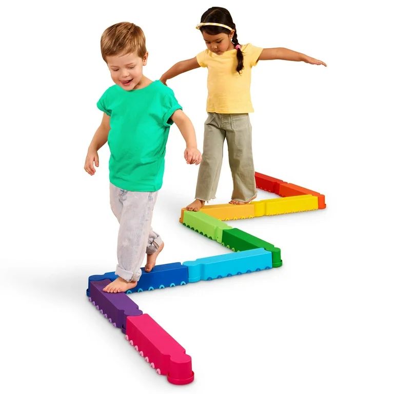 Battat Rainbow Ridge Balance Beams Active Playset with 10 Plastic Pcs, Toddler and Preschool Toys | Walmart (US)