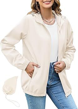 Avoogue Rain Jacket Women Lightweight Waterproof Raincoats Packable Travel Hiking Hooded Windbrea... | Amazon (US)