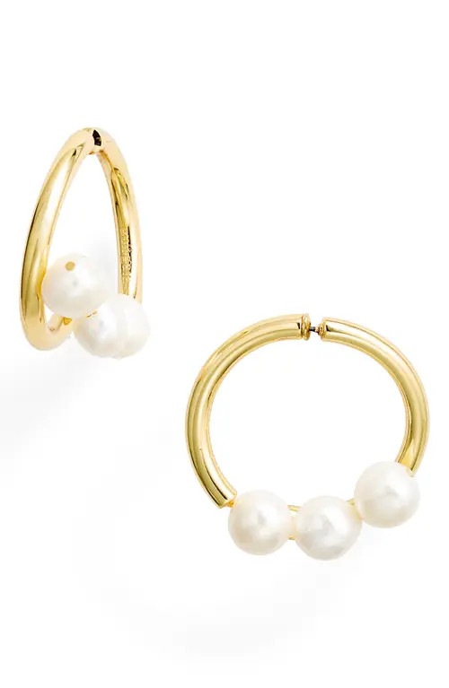 Cult Gaia Leonie Genuine Freshwater Pearl Hoop Earrings at Nordstrom | Nordstrom