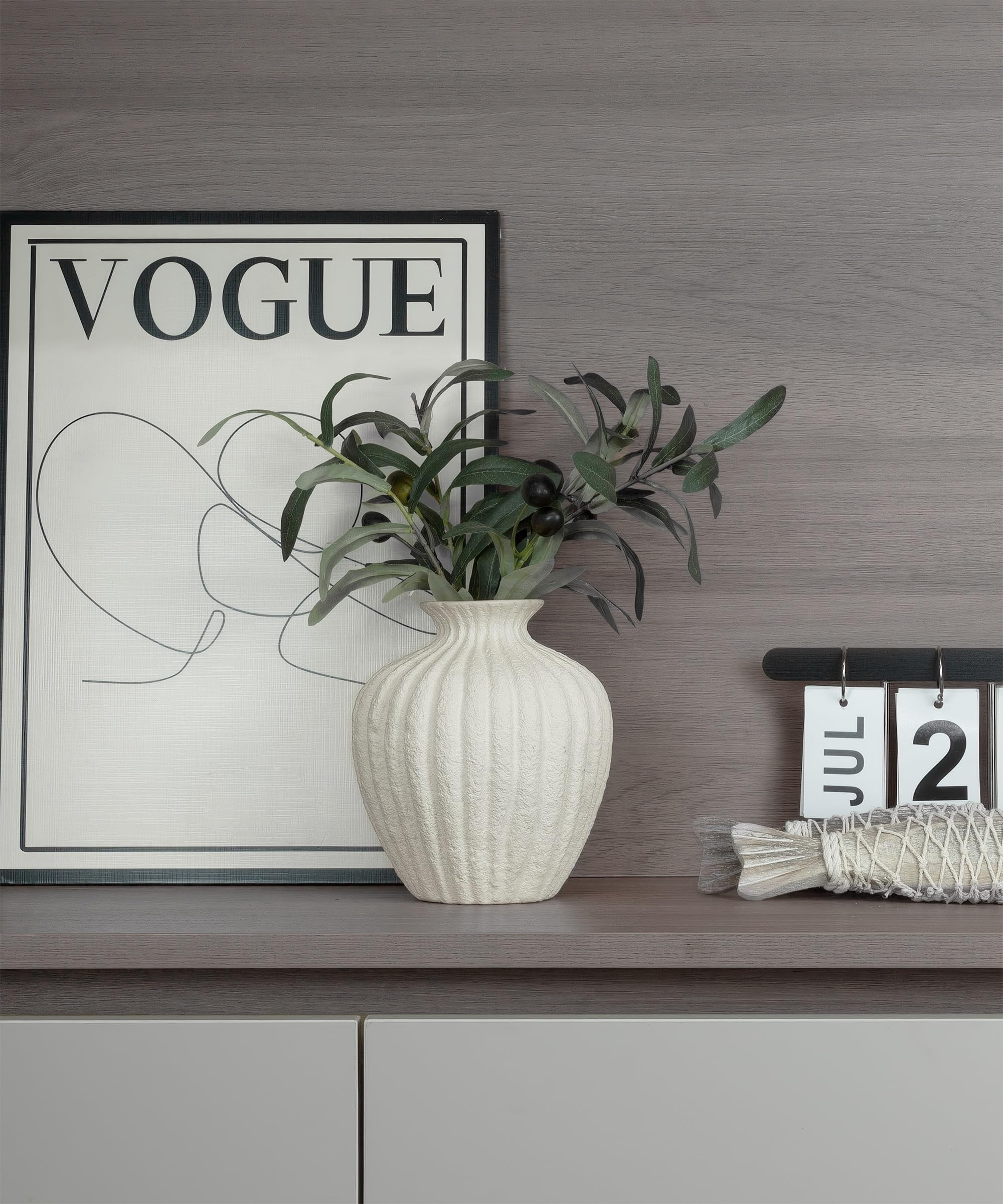 Ceramic Vase Rustic White for Farmhouse, Small Table Decorative Vase for Home Decor, Nordic for O... | Amazon (US)