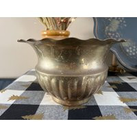 Vintage Brass Planter With Fluted Rim | Bucket Fireplace Floral Set Design | Etsy (US)