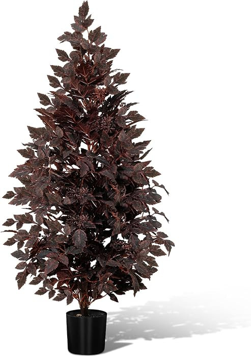 Giegxin 1 Pack 4ft Fall Artificial Tree, Faux Cimicifuga Tree, Artificial Plum Cimicifuga Stems S... | Amazon (US)