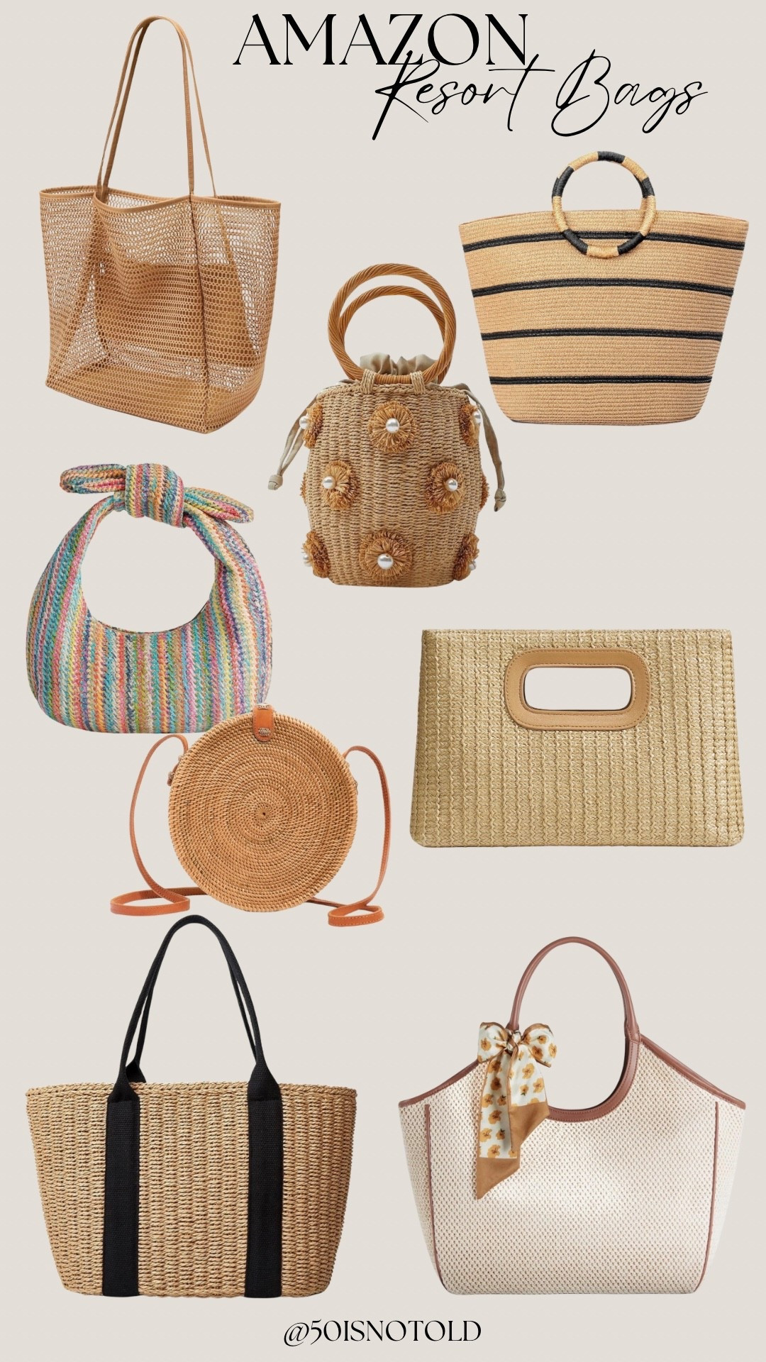Amazon Resort Bags! I love a good straw handbag, whether it be a tote or clutch. These are great for heading to the pool on vacation or a night out to dinner! 

#LTKSeasonal #LTKootd #LTKTravel