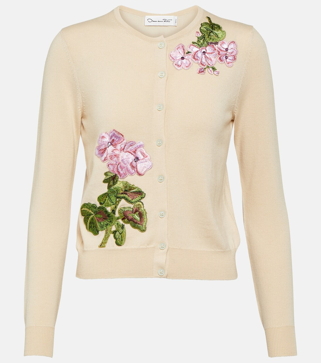 Cardigan in lana vergine con ricamo | Mytheresa (INTL)