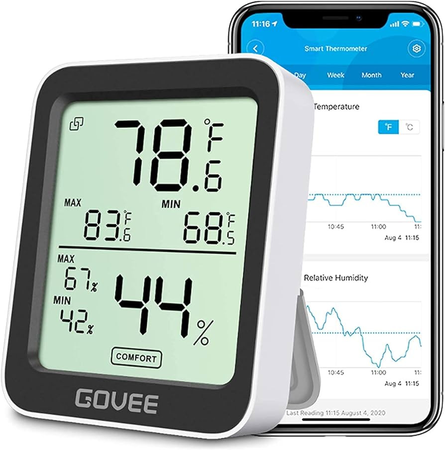 Govee Hygrometer Thermometer H5075, Bluetooth Indoor Room Temperature Monitor Greenhouse Thermome... | Amazon (US)