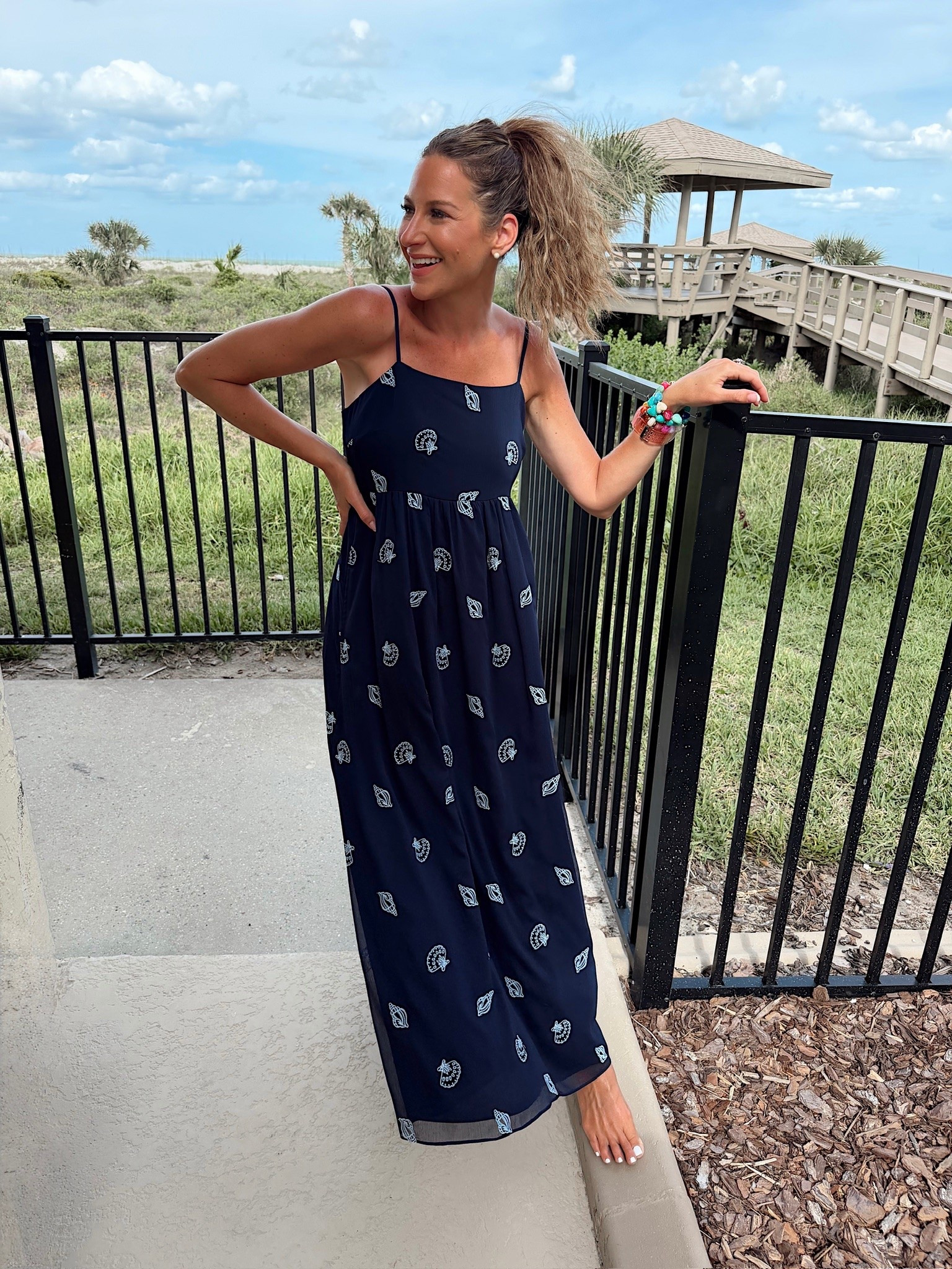 Beach vacation ootd! In a small dress, bracelets and accessories - fits tts.

#LTKTravel #LTKSeasonal #LTKootd
