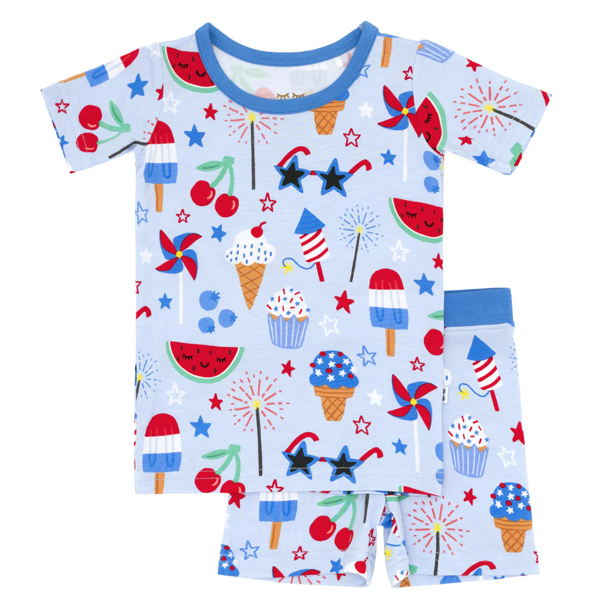 Stars, Stripes & Sweets Two-Piece Short Sleeve & Shorts Pajama Set | Little Sleepies