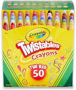 Crayola Mini Twistables Crayons Coloring Set (50 Count), Stocking Stuffers, Gifts for Kids Ages 3... | Amazon (US)