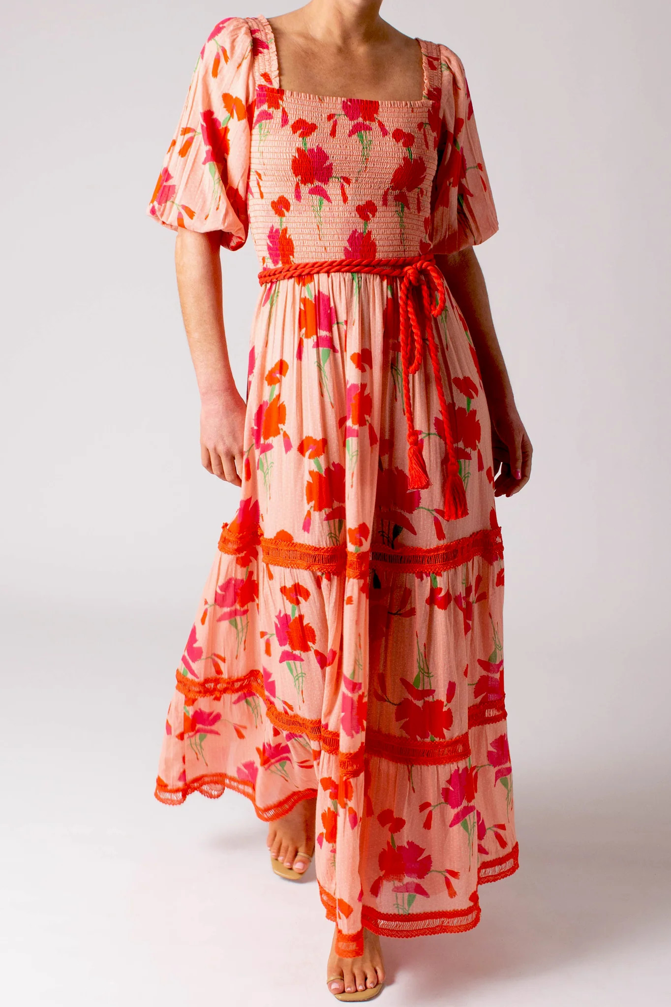 Mabelle Printed Gauze Dress - Pink Lemonade | Miguelina