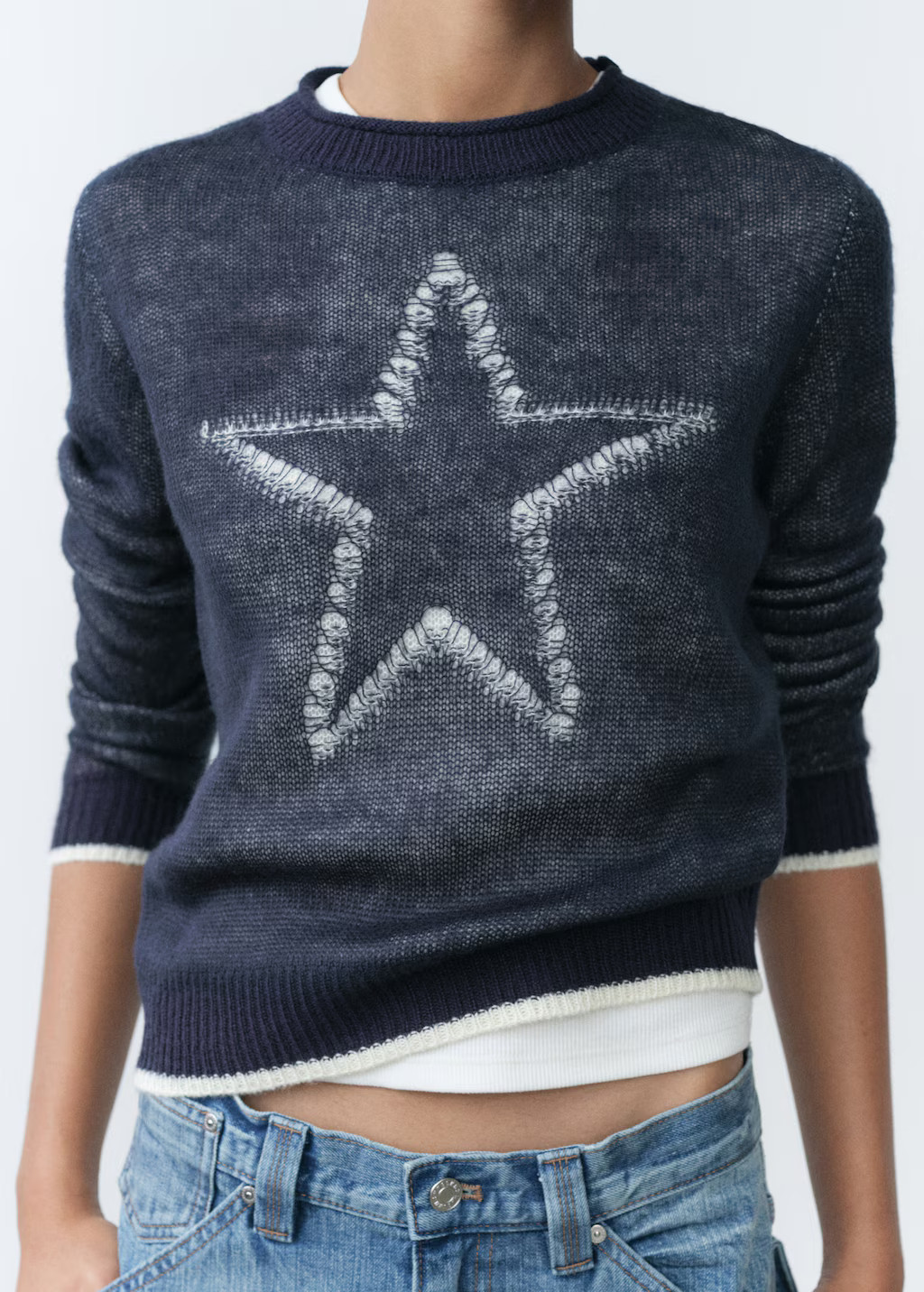 Star knitted sweater - Women | MANGO USA | Mango (US/MX/AU)