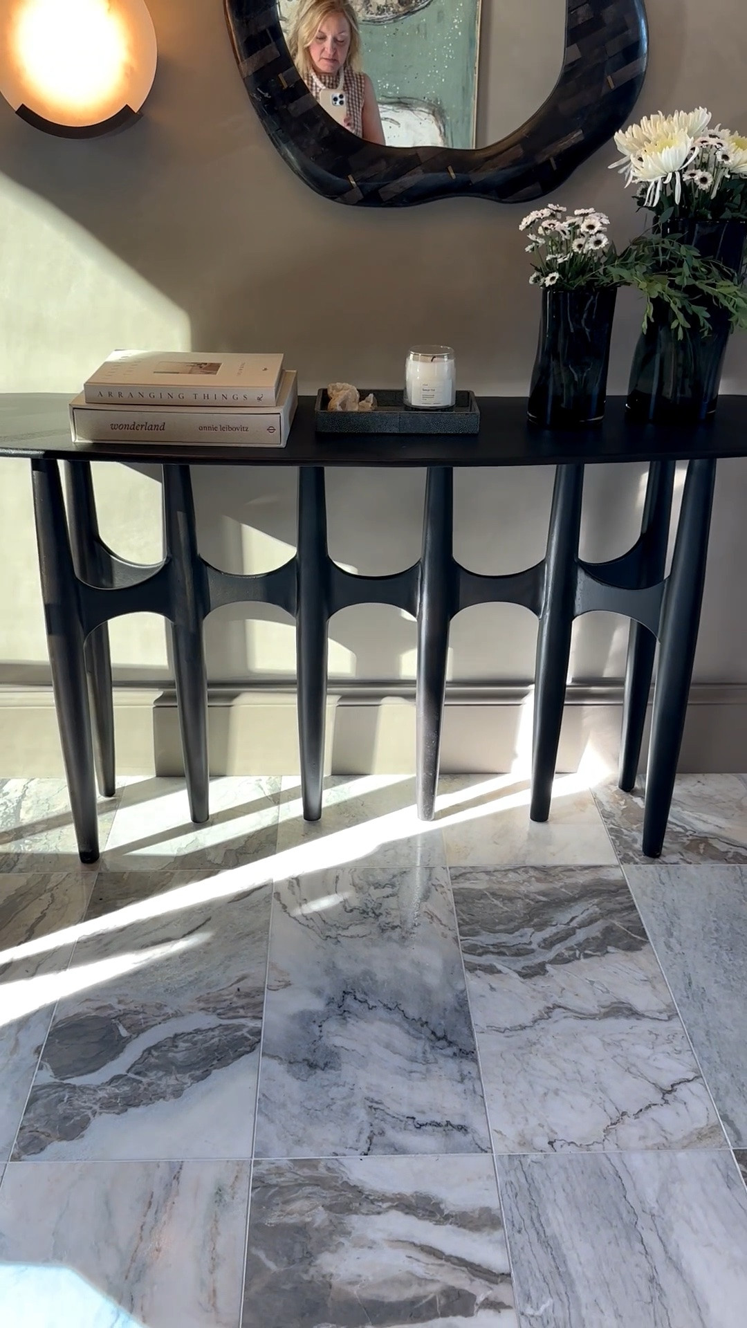 Modern console table is metal with great legs. Comes in two sizes and finishes 
@cb2 @Crate & Barrel

#LTKHome #LTKSaleAlert #LTKdayinmylife