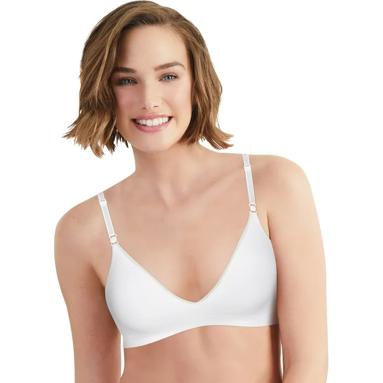 Hanes Comfy Support Women's Wireless T-Shirt Bra, Comfort Flex Fit White Heather M | Walmart (US)