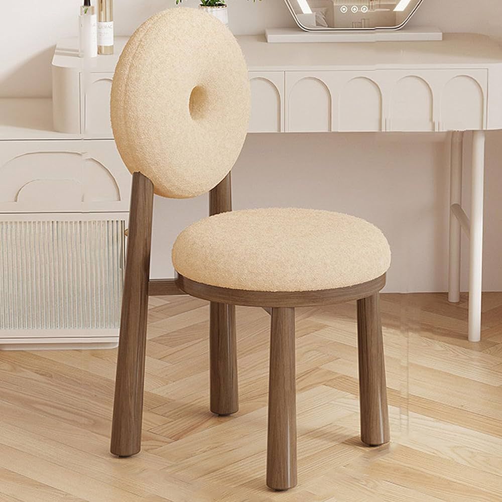 LiYaHead Donut Shaped Dining Chairs, Mid-Century Modern Wooden Kitchen Dining Room Chairs with La... | Amazon (US)