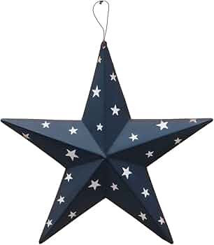 Patriotic Metal Barn Star Wall Decor, 12’’ Hanging Country Rustic Metal Star for July 4th Mem... | Amazon (US)