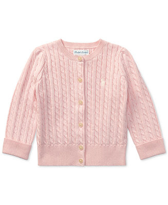 Polo Ralph Lauren Baby Girls Cable-Knit Cotton Cardigan - Macy's | Macy's