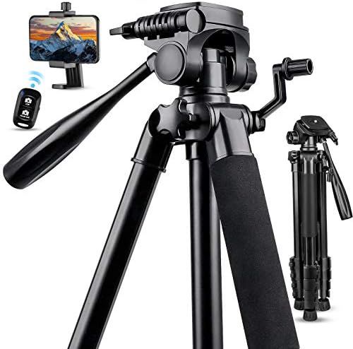 67" Camera Tripod Stand, Torjim (13 lbs/6kg Loads) Aluminum Travel Tripod with Carry Bag for Canon,  | Amazon (US)