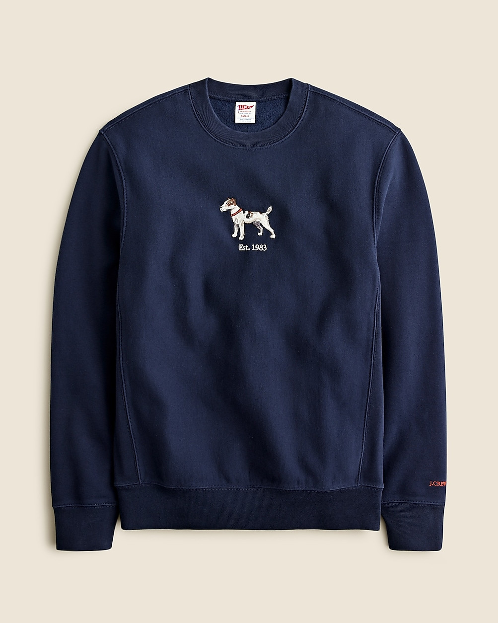 Heritage 14 oz. fleece embroidered dog graphic sweatshirt | J. Crew US