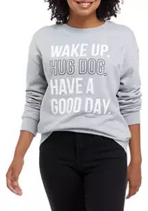 Junior's Hug Dog Graphic Fleece Pullover | Belk