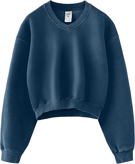 Hatant Sweatshirt for Women Acid Wash Athletic Hoodie Heritage Fleece V-neck Long Sleeve Hoodie F... | Amazon (US)