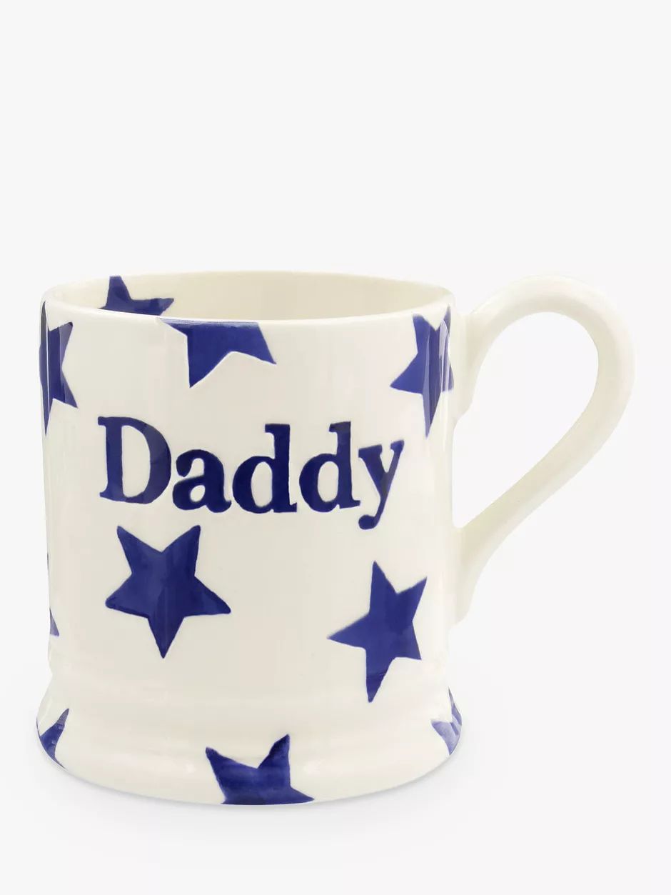 Emma Bridgewater Blue Star 'Daddy' Half Pint Mug, White/Blue, 284ml | John Lewis (UK)